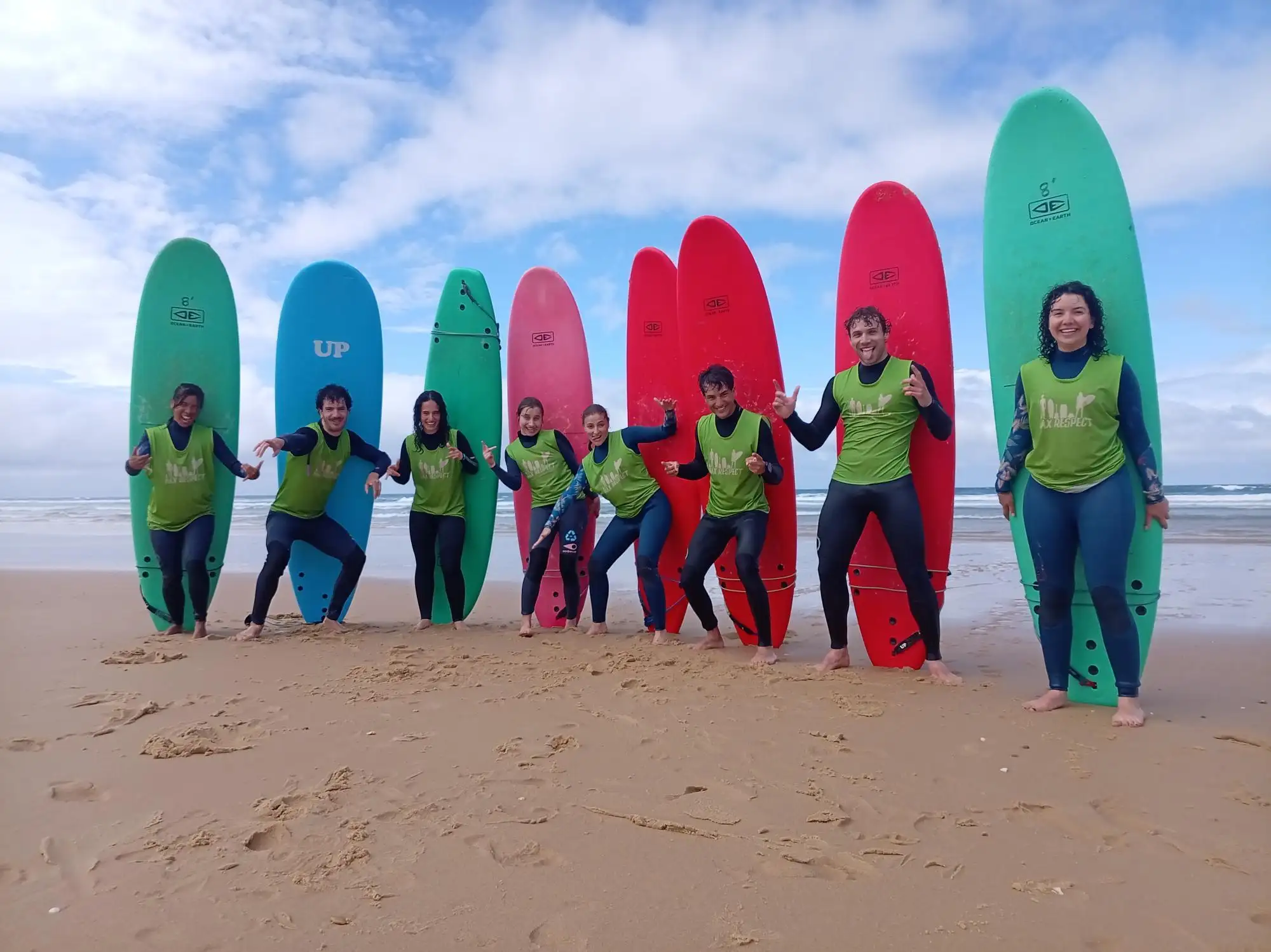 groupe planches verticales plage