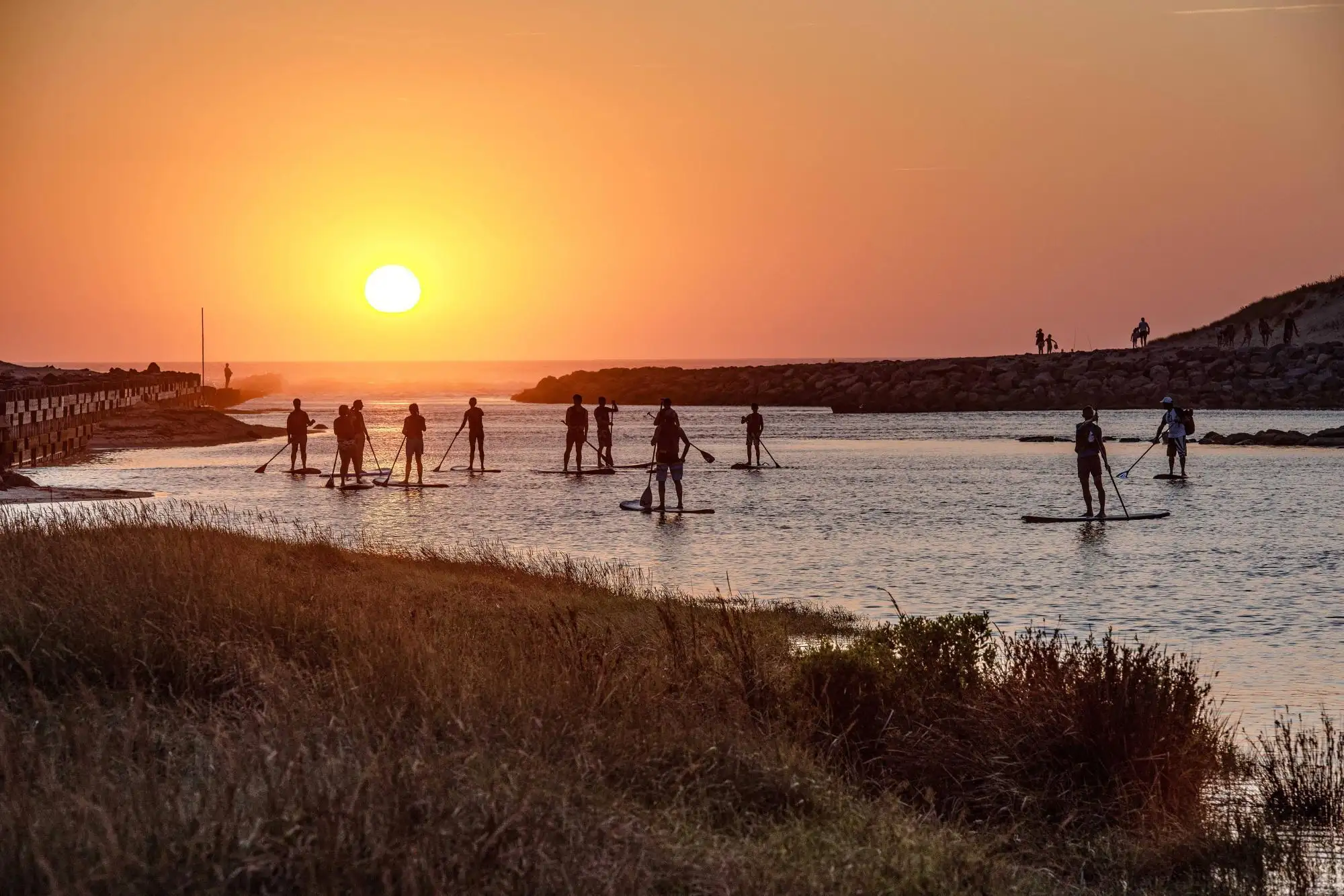sunset groupe paddle